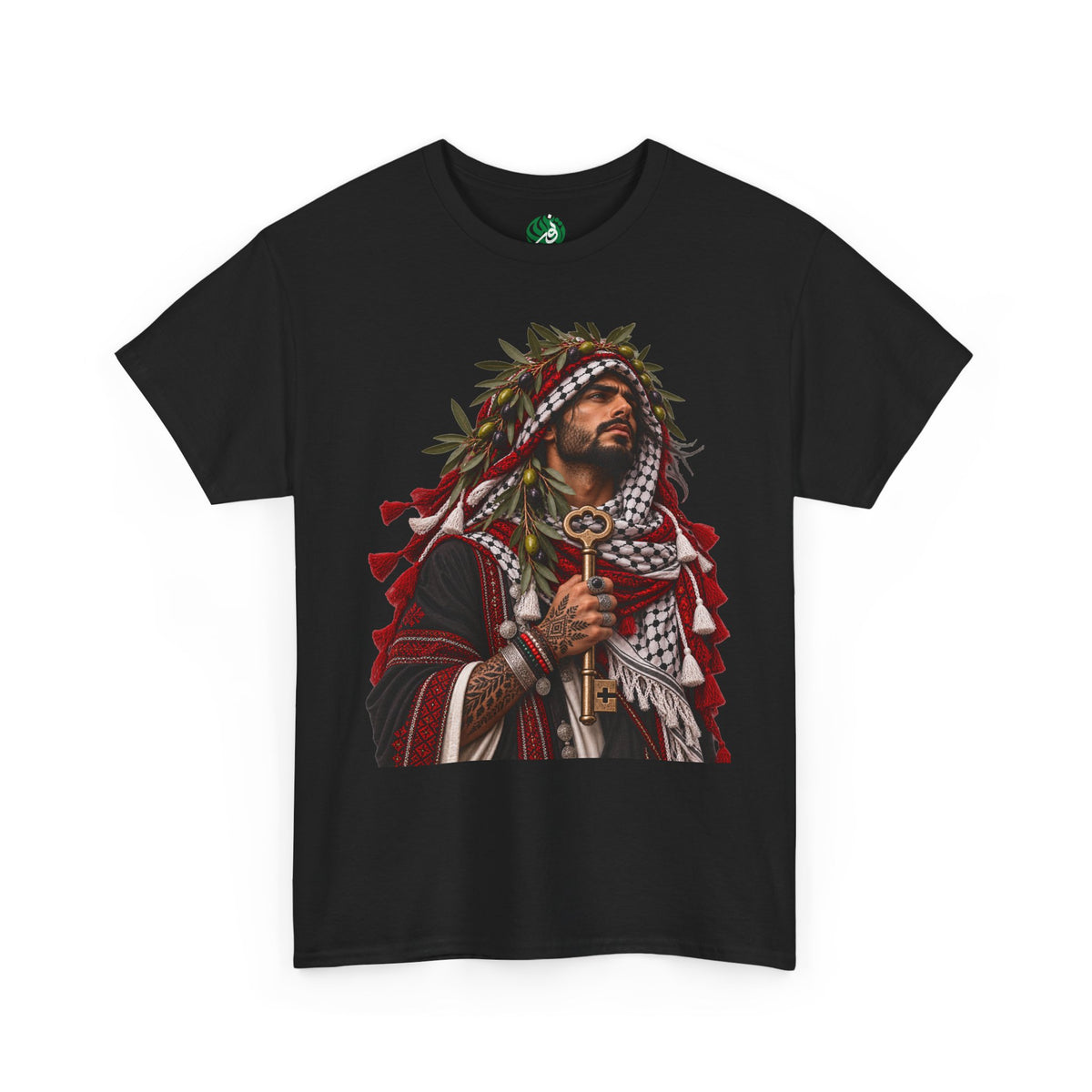 Palestinian King Apparel Tee — Key & Keffiyeh Graphic T-Shirt