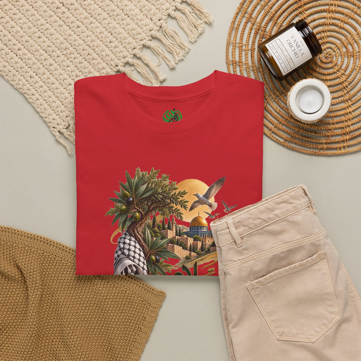 Arabic Poetry Tee — Salaam Desert Scene Graphic T-Shirt