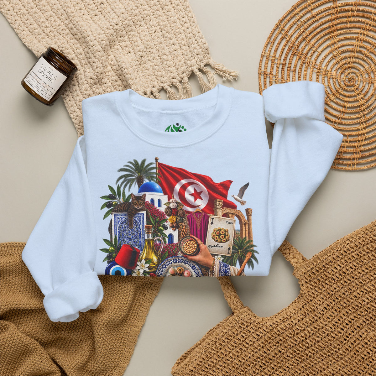 Tunisian Cultural Collage Sweatshirt