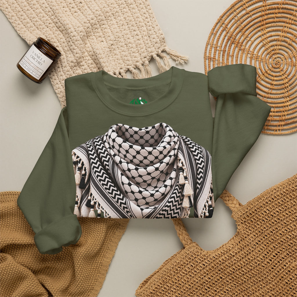 Keffiyeh Pattern Crewneck Sweatshirt