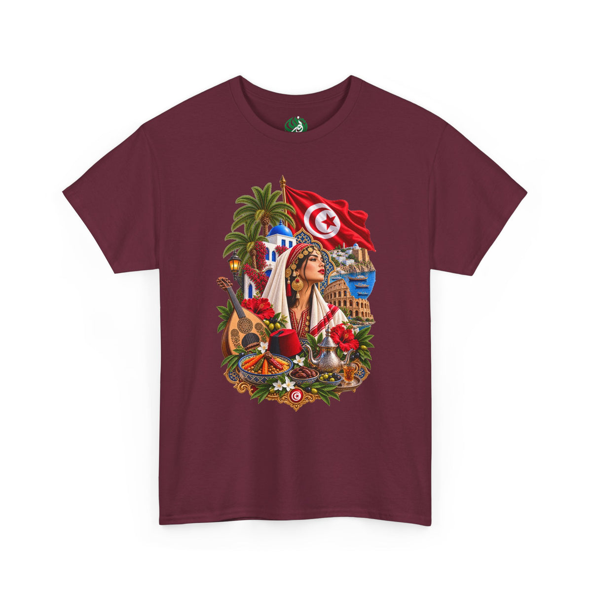 Tunisia Culture T-Shirt — Tunisian Flag & Traditional Motifs Tee