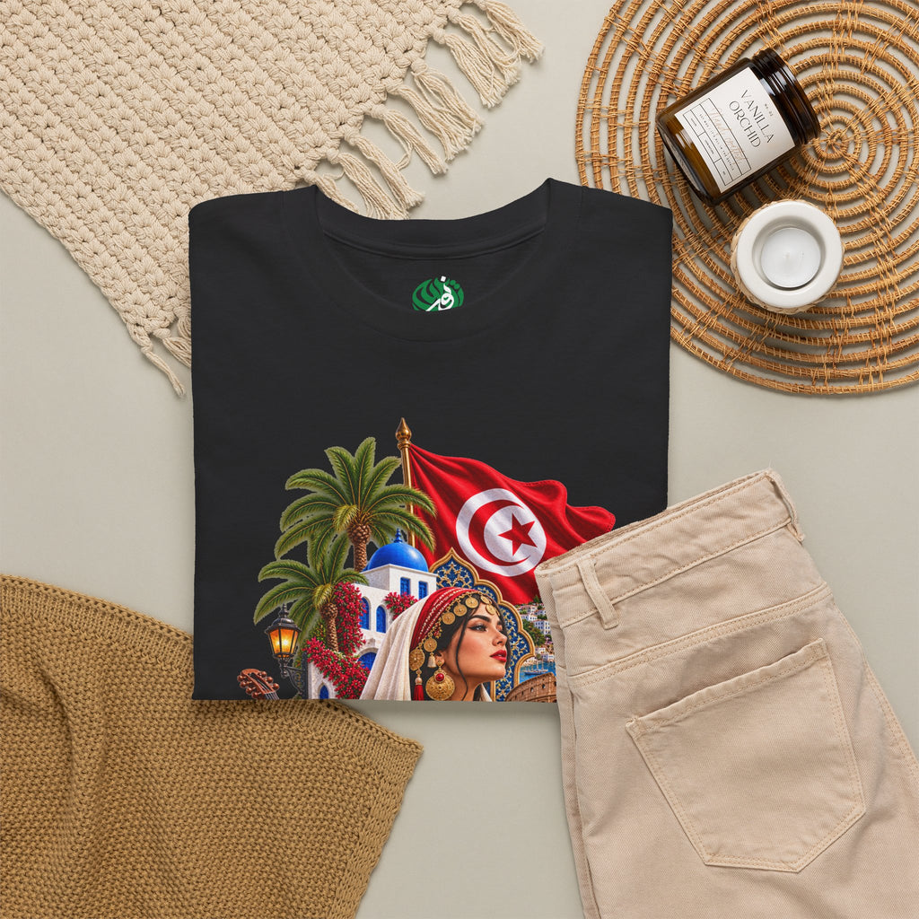 Tunisia Culture T-Shirt — Tunisian Flag & Traditional Motifs Tee