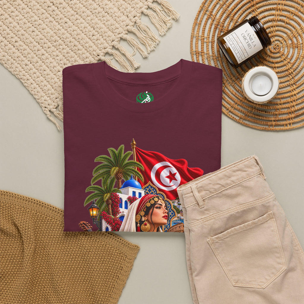 Tunisia Culture T-Shirt — Tunisian Flag & Traditional Motifs Tee