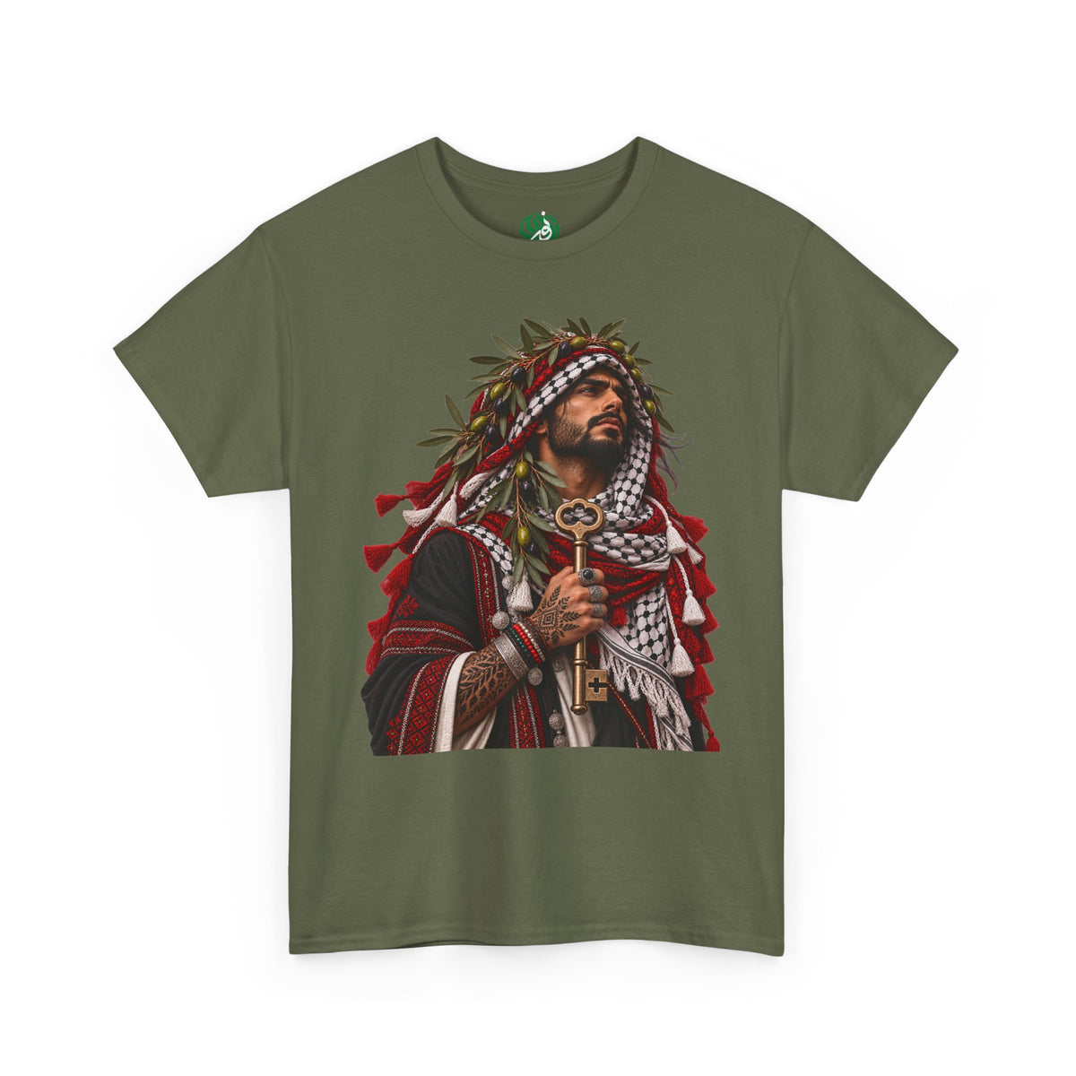 Palestinian King Apparel Tee — Key & Keffiyeh Graphic T-Shirt