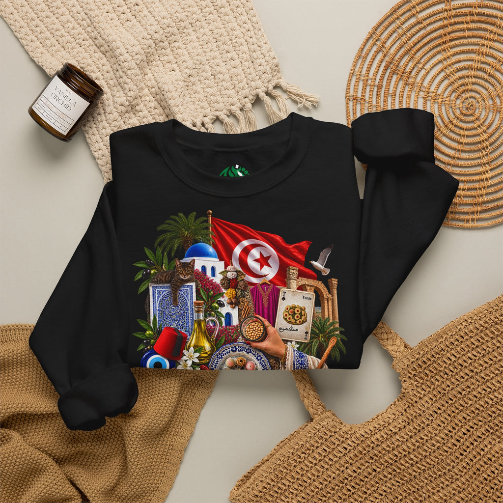 Tunisian Cultural Collage Sweatshirt