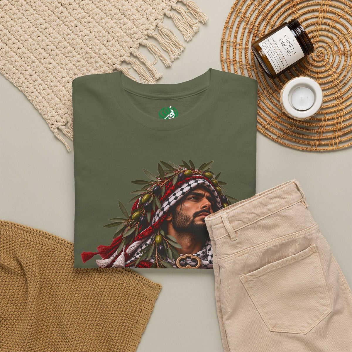 Palestinian King Apparel Tee — Key & Keffiyeh Graphic T-Shirt