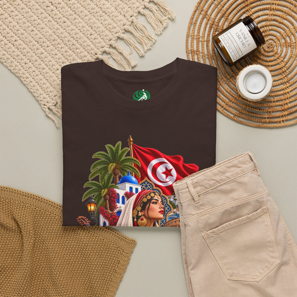 Tunisia Culture T-Shirt — Tunisian Flag & Traditional Motifs Tee