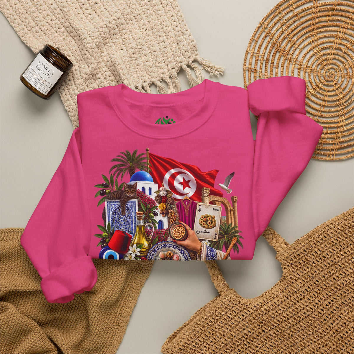 Tunisian Cultural Collage Sweatshirt