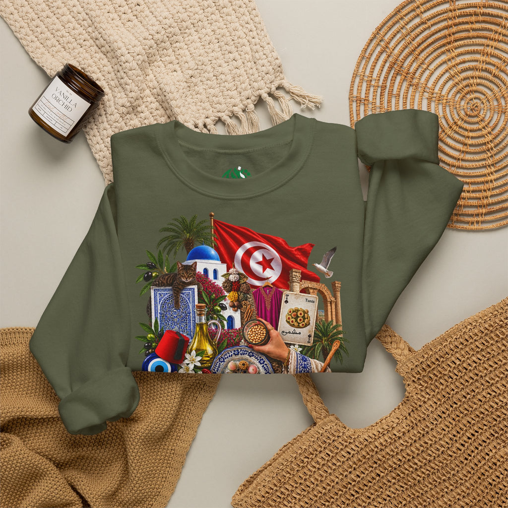 Tunisian Cultural Collage Sweatshirt