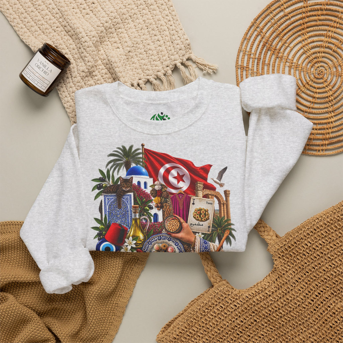 Tunisian Cultural Collage Sweatshirt
