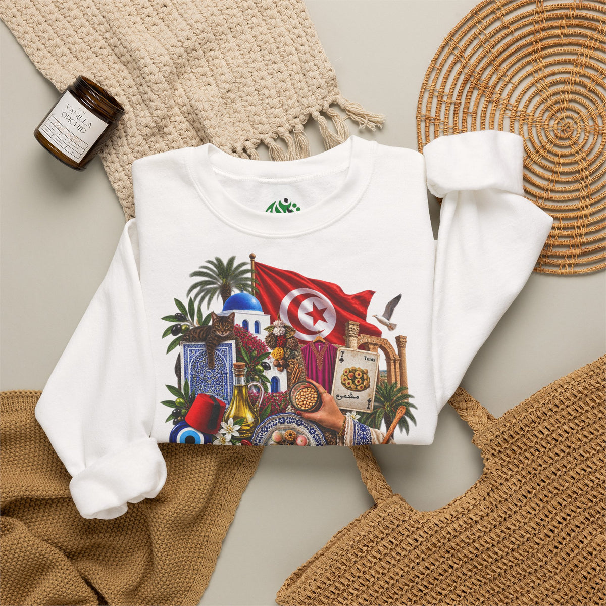 Tunisian Cultural Collage Sweatshirt