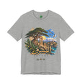 Levant Arabic Script Landscape T-Shirt | Mediterranean Ruins, Cedar Tree, Seaside