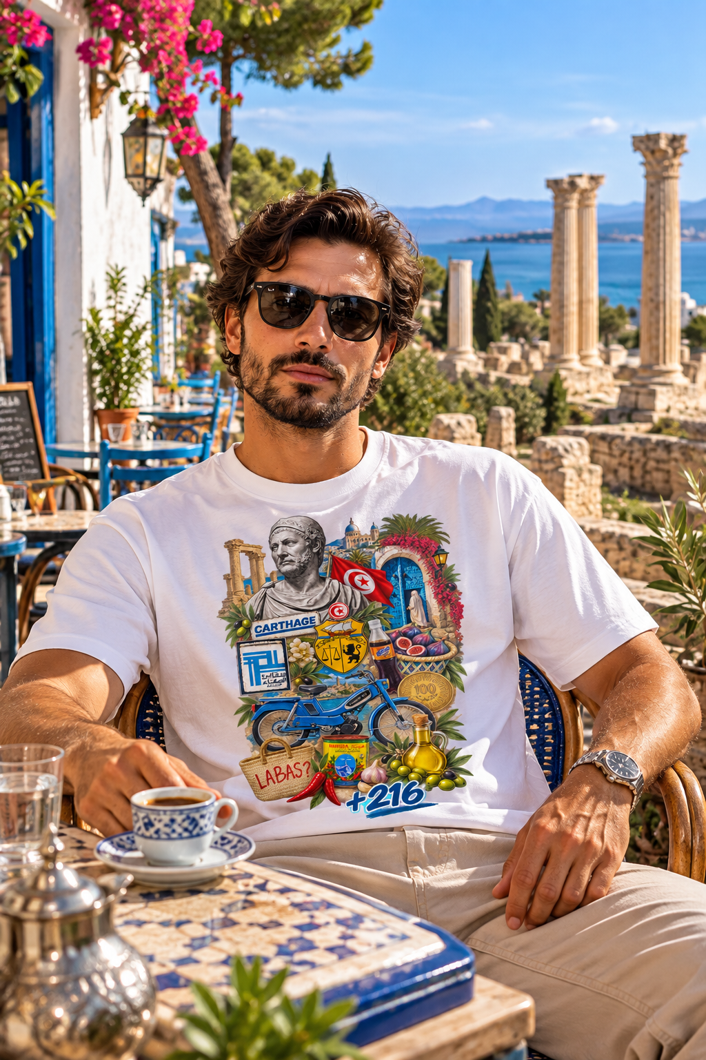 Carthage Tunisia Collage Art Tee