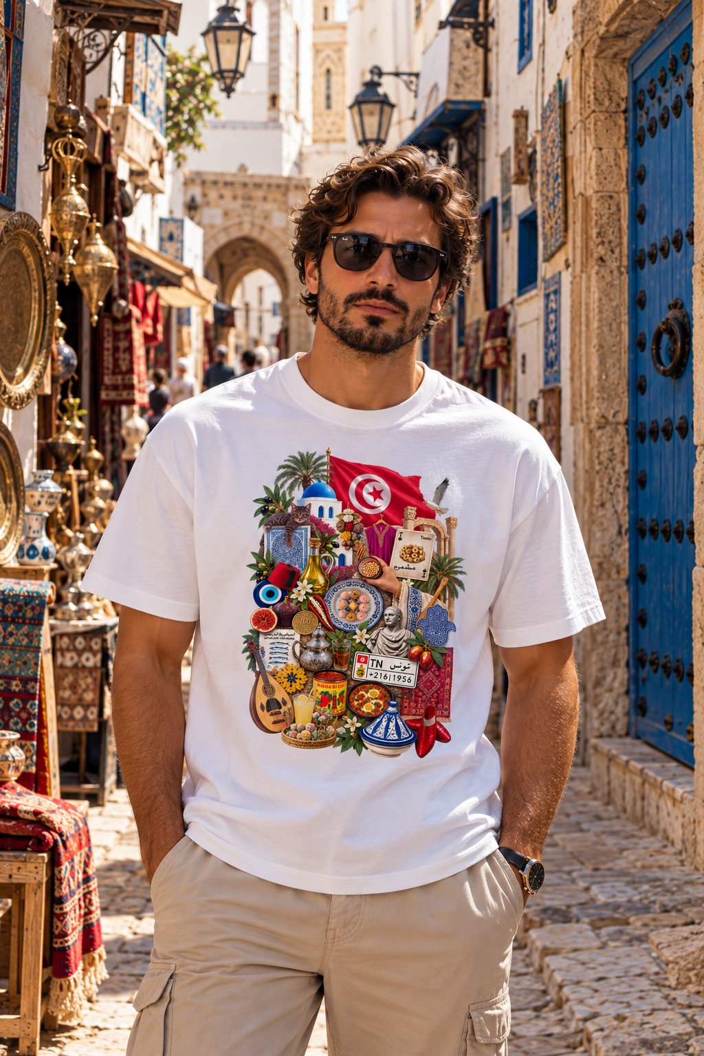 Tunisian Cultural Collage Tee
